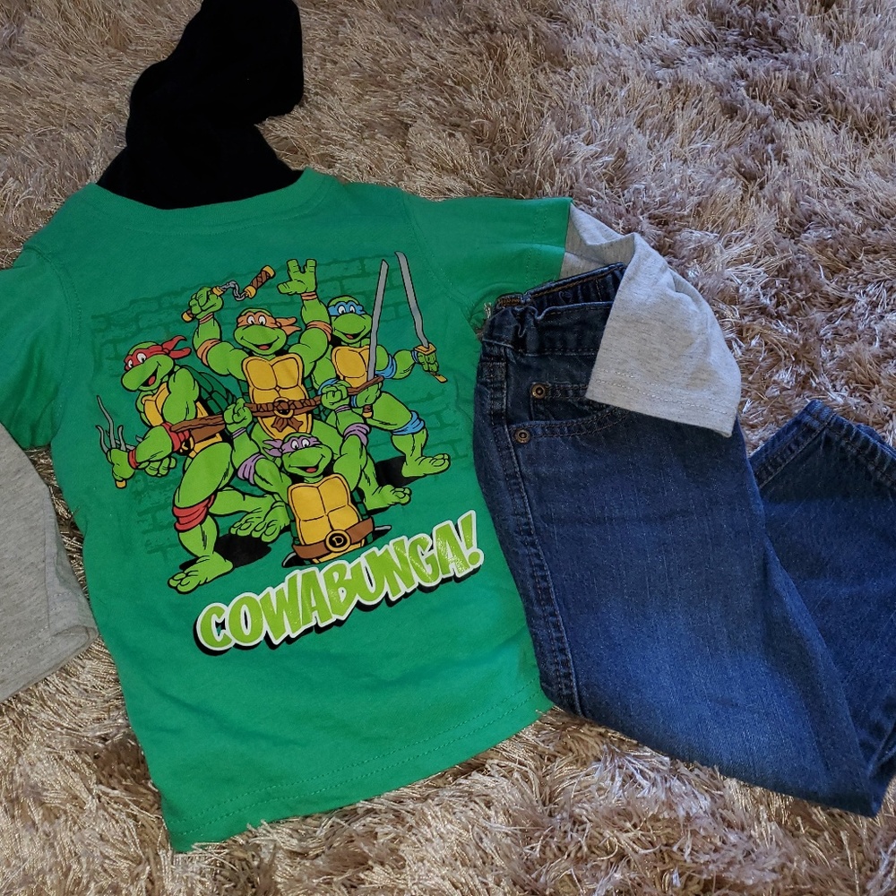 Toddler Boys Outfit (Jeans & Long Sleeve Tshirt)